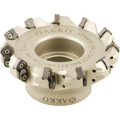 Nástrčná rovinná fréza 100mm 45° 10bř. pro SNMX 1206 , AKKO AFM45C-SN1206-D100-A32-Z10-H