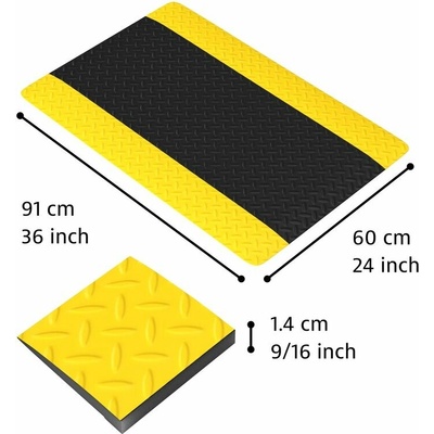 Notrax 479 Cushion Trax Protiúnavová rohož s diamantovým vzorom čierna / žltá 60 x 91 cm