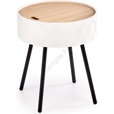 Halmar Холна масичка AURA 45x38 cm бяла/черна/бежова (HA0018)