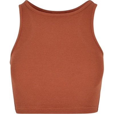 Urban Classics Ladies Cropped Rib Top červené