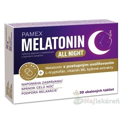 PAMEX MELATONIN All Night s postupným uvoľňovaním 30 tabliet