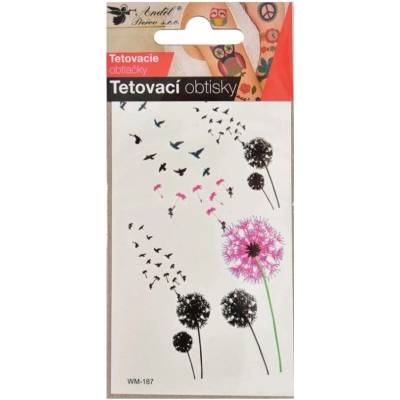 Anděl Tetovací obtisky 10,5 x 6 cm pampelišky
