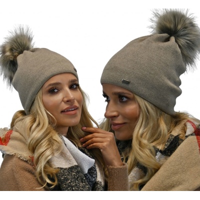 Fashionweek dámská zimní čepice s bambulí ZIZI15/A13 Capuccino