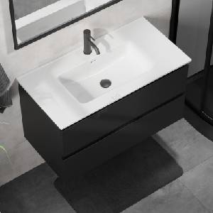 Bath Deluxe Шкафче за баня с мивка kenwood 91 см черно/бяло (setbt0122b)