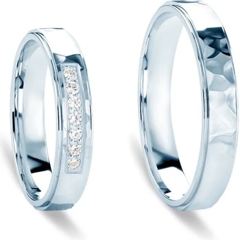 Image 1 of SAVICKI Сватбени халки: бяло злато, плоски. 4 мм