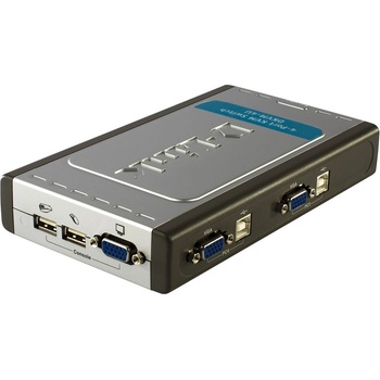 D-Link DKVM-4U 4-Port KVM switch, USB, včetně 2 ks 1.8m kabelů