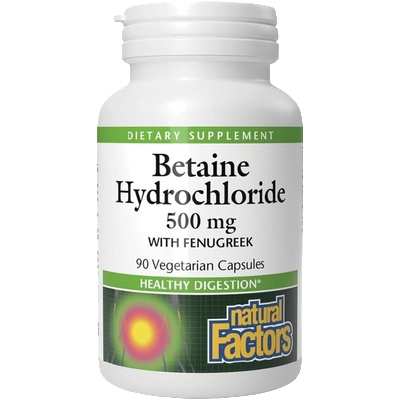 Natural Factors Betaine Hydrochloride with Fenugreek, 90 Capsules