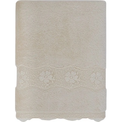 Soft Cotton osuška Stella s krajkou 85 x 150 cm krémová