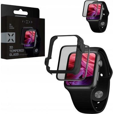 FIXED 3D Full-Cover tvrzené sklo pro Apple Watch 44mm s aplikátorem Full-Frame černé FIXG3D-434-BK – Zboží Živě