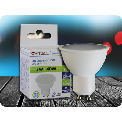V-Tac LED žiarovka GU10 studená biela 5W