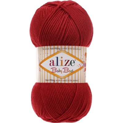 Alize příze Baby Best 106 tmavě červená
