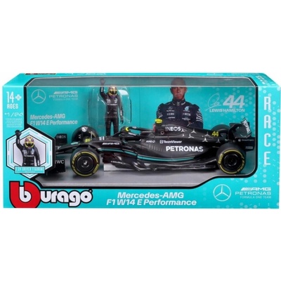 Bburago Závodní auto FORMULE F1 Mercedes AMG W14 figurka Lewis Hamilton -28037 1:24