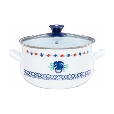 EMALIA OLKUSZ Smaltovaný hrniec s pokrievkou Kalina 16 cm, 2 l