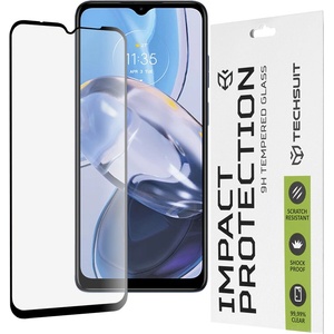 Techsuit Протектор за Motorola Moto E22 / Moto E22i / Moto E13 - 111D Full Cover / Full Glue Glass - Черен