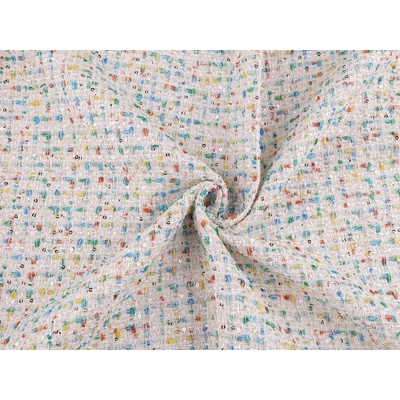 Prima-obchod Kostýmovka s drobnými flitry / tvíd, barva 1 (310 g/m²) Off White