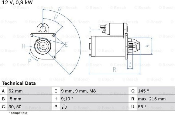 BOSCH Štartér 0986013850