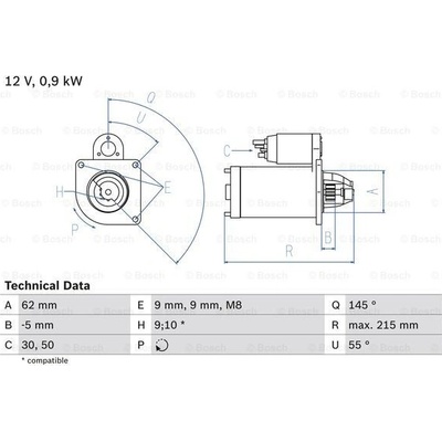 BOSCH Štartér 0986013850