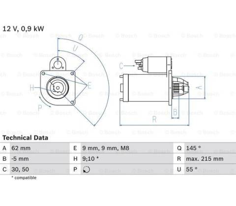 BOSCH Štartér 0986013850