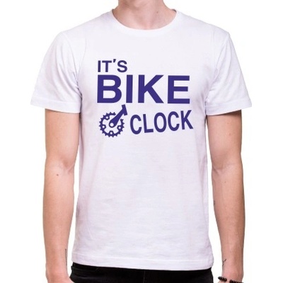 Fajntričko tričko It's Bike O'clock biela