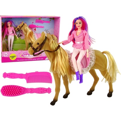 Lean Toys jazdec s hnedým koníkom
