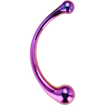 DreamToys Glamour Glass Curved Wand двойно дилдо rainbow 16.5 см