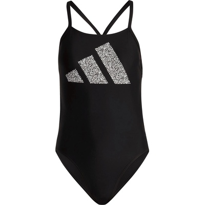 Adidas Дамски бански костюм Adidas 3 Bar Logo Print Swimsuit Womens - Black/White