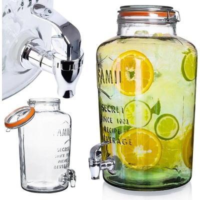 Cuisine Elegance Velká DÓZA NA NÁPOJE na limonádu zavařovací sklenice s kohoutkem 8L