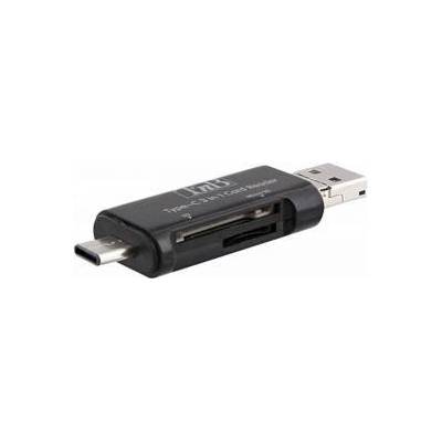 T'nB Четец за карти TNB, 3 в 1, USB Type-C + USB + Micro USB, До 480 Mbps, PC / Mac / Linux, Черен, 2045420017