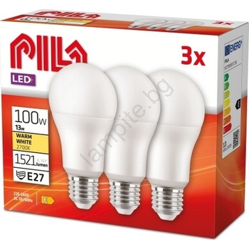 Philips КОМПЛЕКТ ОТ 3 LED КРУШКИ Philips Pila E27/13W/230V 2700K (P7317)