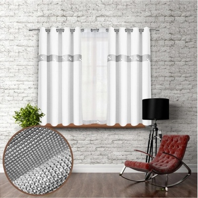 Mondo Italia Záves na kruhoch so zirkónmi 140x160 cm biely Biela 140x160 cm
