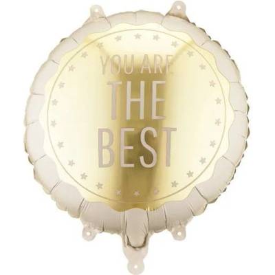 Party Deco Кръгъл фолиен балон You Are The Best със златист надпис (FB340)