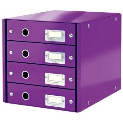 Leitz Click & Store zásuvkový box 4 zásuvky purpurový