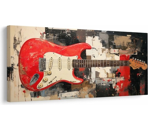 Obraz červená elektrická gitara