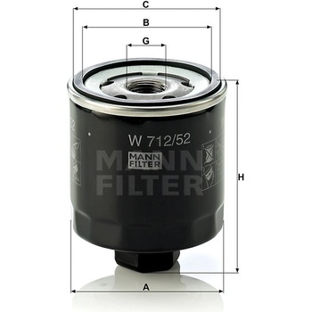 MANN FILTER Olejový filter W 712/52