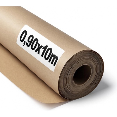 OFITURIA natural brown kraft paper 70 g/m2 - roll 0.90x10 m - pack of 3 rolls - recycled paper for packaging, crafts and decoration - tear-resistant - suitable for acrylic and oil paints - COM620