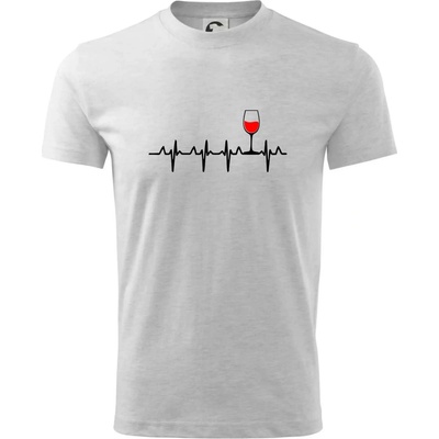 Víno ekg tričko dětské bavlněné světlešedý melír