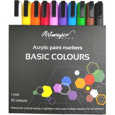 Artmagico akrylové fixy Smart s jemným hrotom 10 farieb