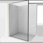 Mexen Kioto L стена за душ Walk-in 50 x 200 cm, черна рамка, златист мат - 800-050-103-55-70 (800-050-103-55-70)