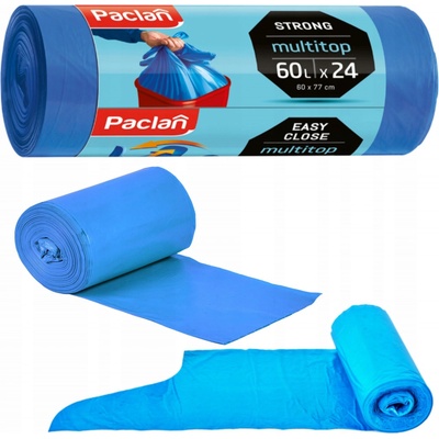 Paclan pevné 4 uväzovacie rohy 60L 11µ HDPE 24ks