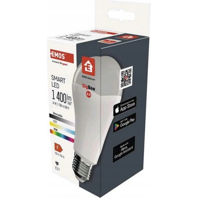Emos Lighting LED žiarovka GoSmart A65 E27 14 W 94 W 1 400 lm RGB stmievateľná Zigbee