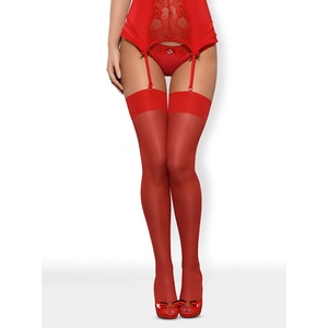 Obsessive S800 Stockings Red L/XL