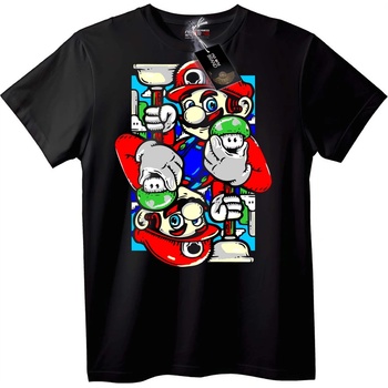 NOONEBRAND Тениска Mario Гъбна сила - M, Black