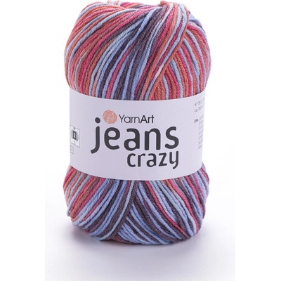 Yarn Art Jeans Crazy 8214 oranžová, modrá, hnědá