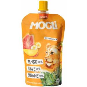 Mogli Плодово пюре Mogli - Пауч с банан, гуава и манго, 100 g (BB210656) - baby