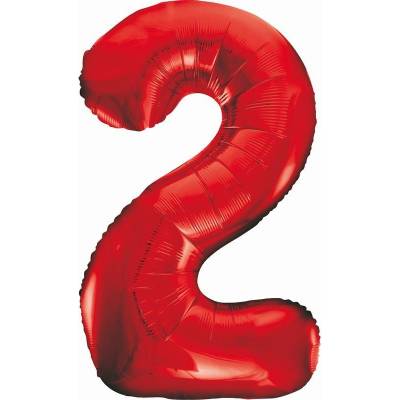 GoDan GD balónek fóliový 85cm B&C "2" červená