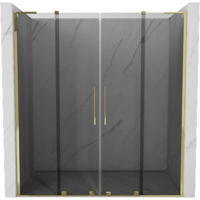 Mexen Velar L Duo плъзгащи се душ врати 200 см, графит, злато - 871-200-003-42-50 (871-200-003-42-50)