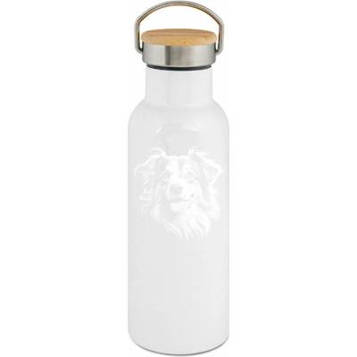 123TRIKO termoska Australský ovčák, bílý tisk 500 ml