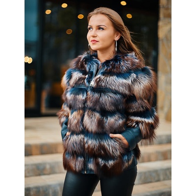 Luxusní kožená bunda modrá