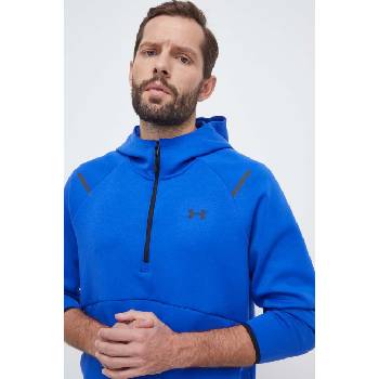 Under Armour Суичър за трениране Under Armour Unstoppable в синьо с качулка с изчистен дизайн (1379811)