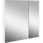 kielle Arkas I - Шкаф за баня с огледало, LED осветление, нагревател и USB порт, 80x70x13 cm, бял 50111810 (50111810)